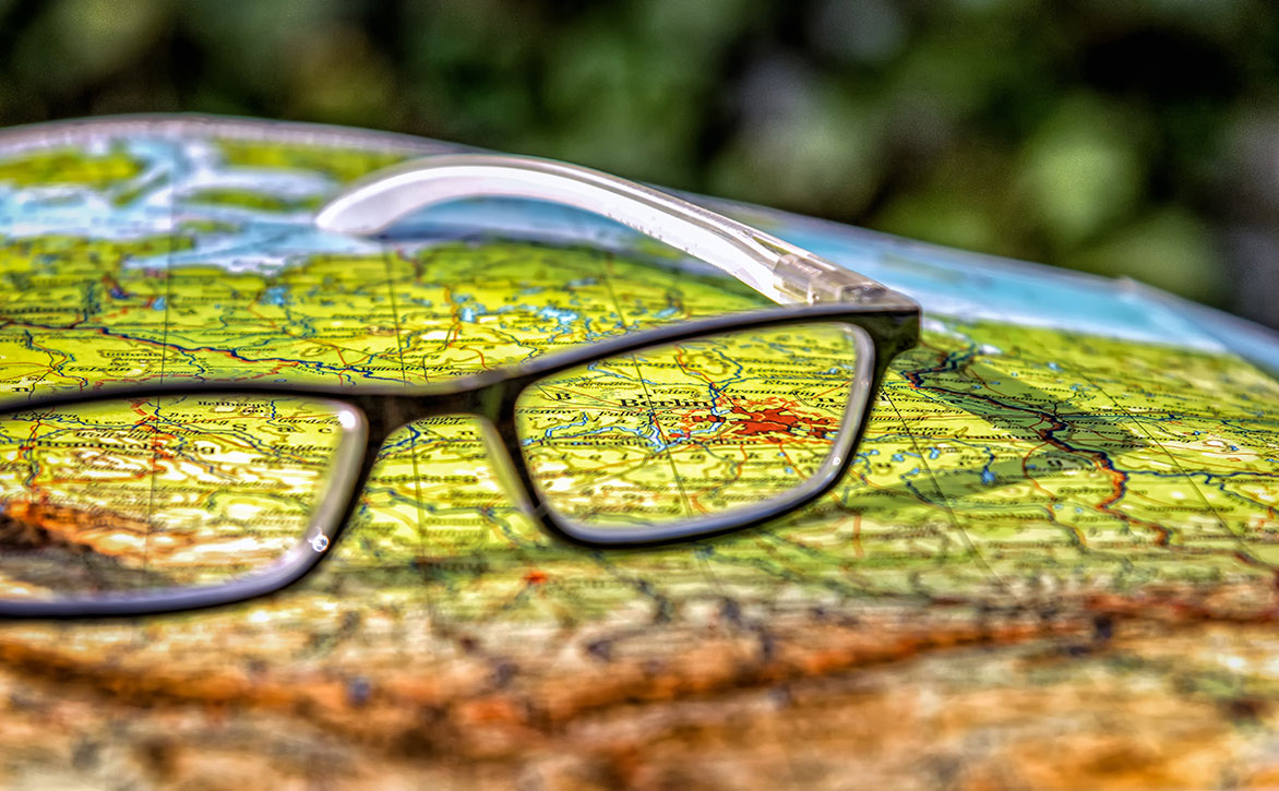 Glasses on a Germany map